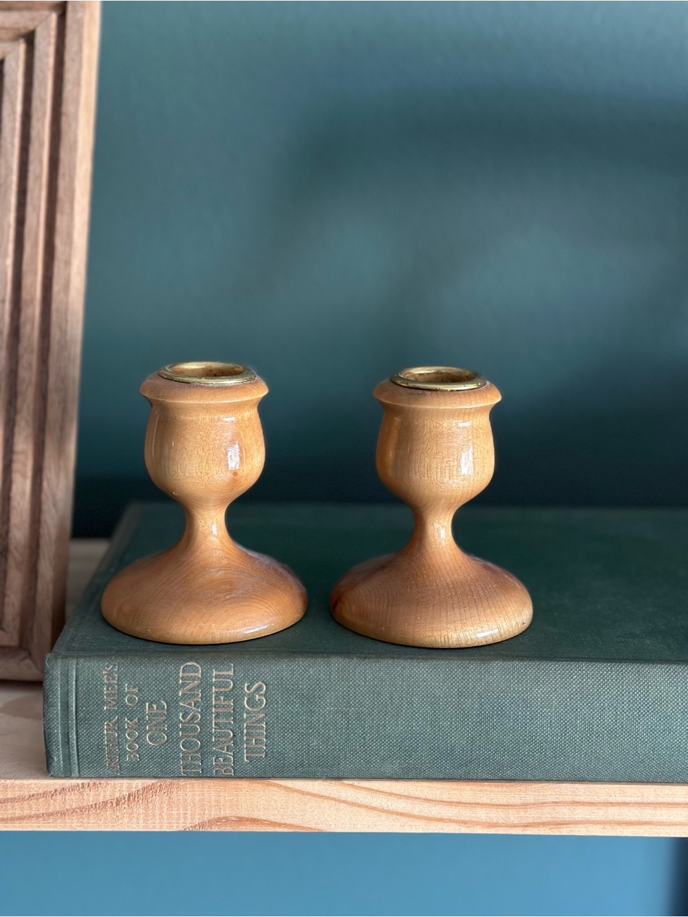 Vintage Myrtlewood Candlestick Pair
